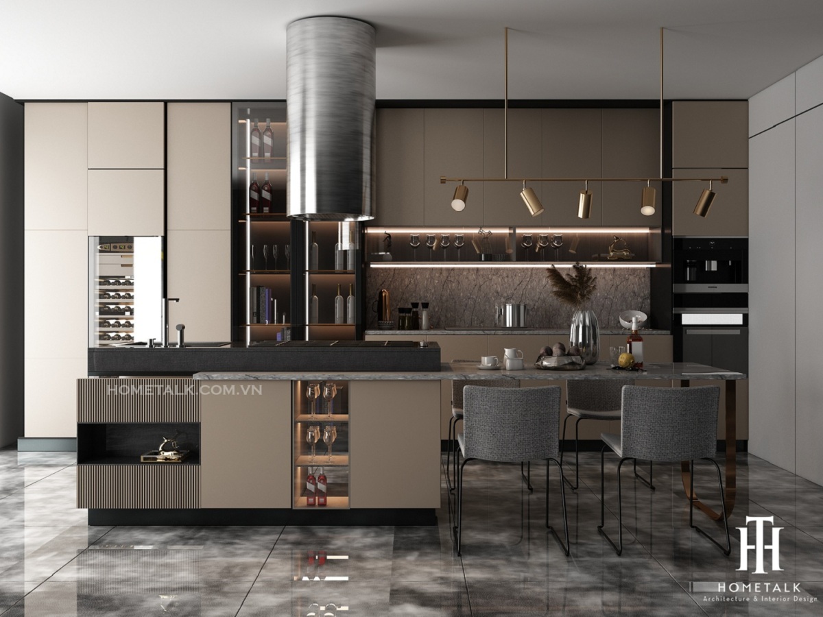Thiết kế nội thất phòng bếp Châu Âu hot 2022